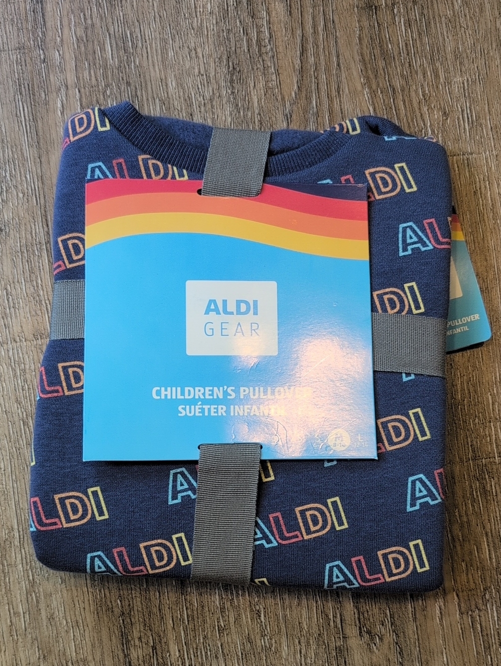 ALDI Gear Kids' Navy Pullover Hoodie with Multicolor Logo